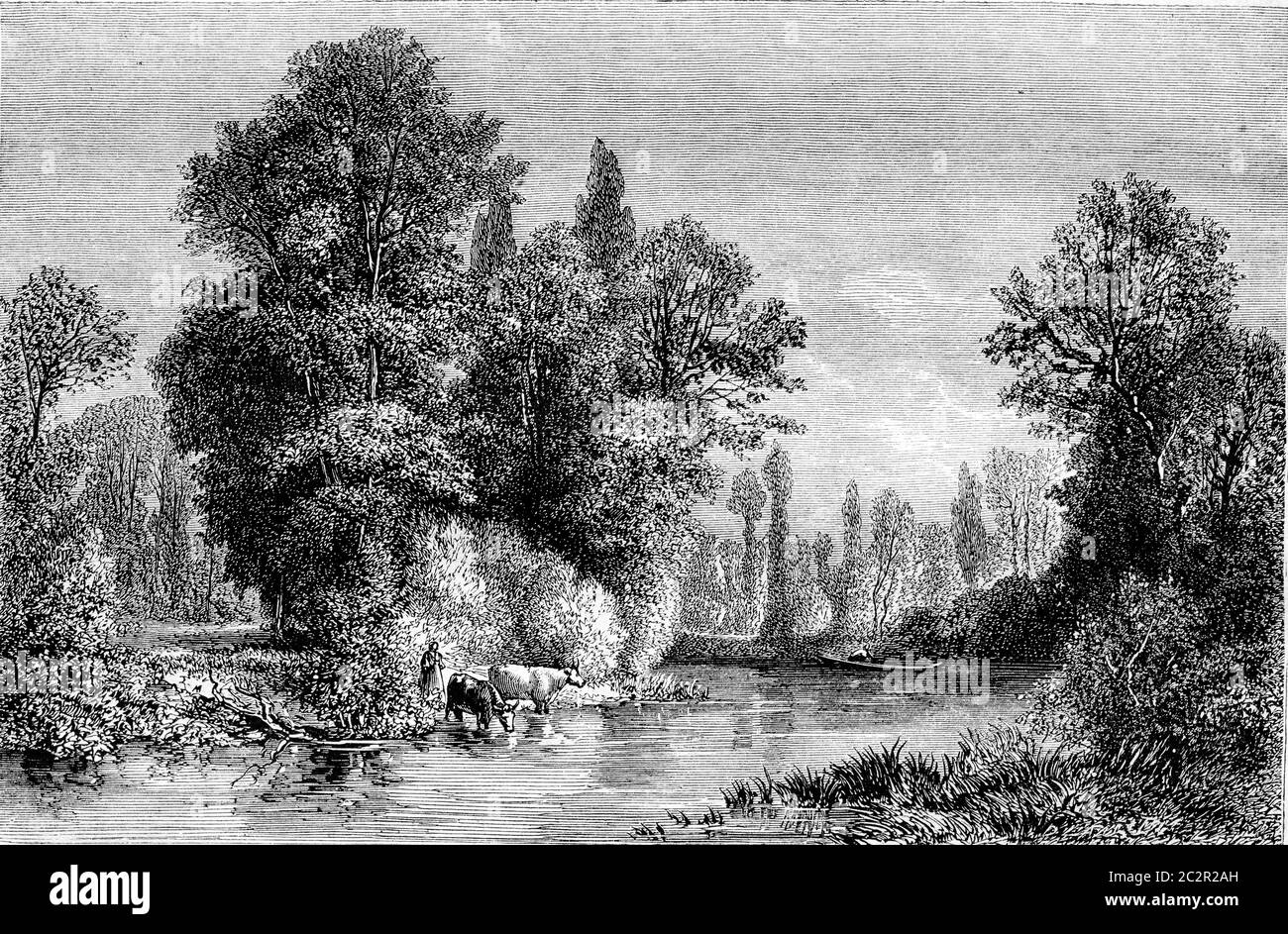 Banks of river seine Black and White Stock Photos & Images - Alamy