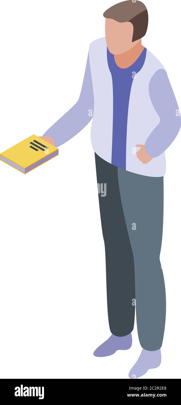 Foreign language teacher icon, isometric style Stock Vector