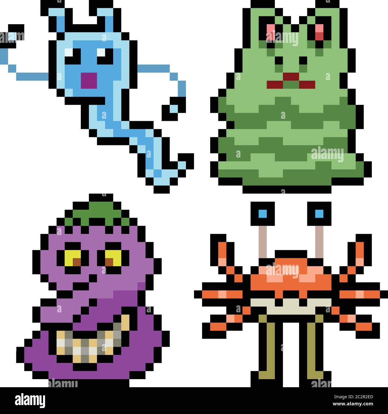 vector pixel art monster icon isolated cartoon Stock Vector Image & Art ...