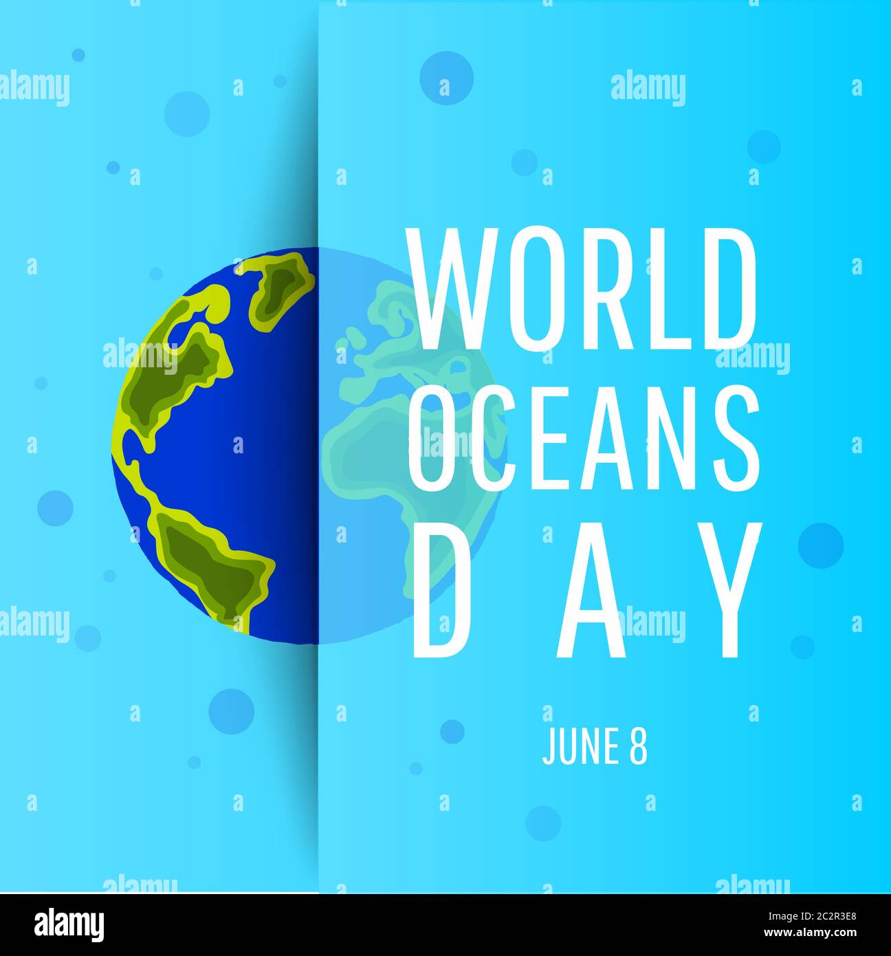 World ocean day concept. Save our Flat style vector isolated