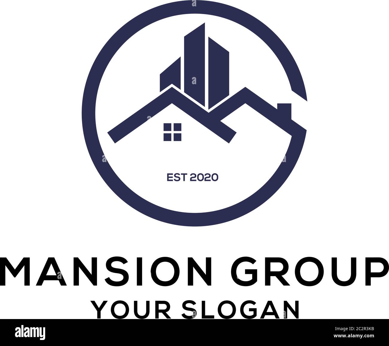 Mansion group logo design,creative real estate logo vector Stock Vector