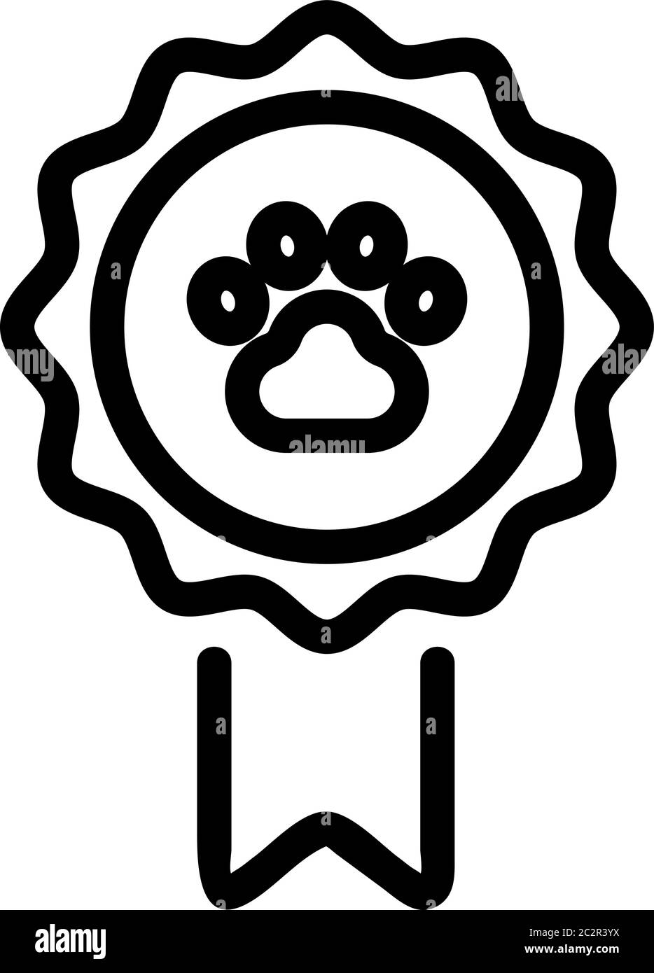 dog medal trophy icon vector outline illustration Stock Vector Image ...