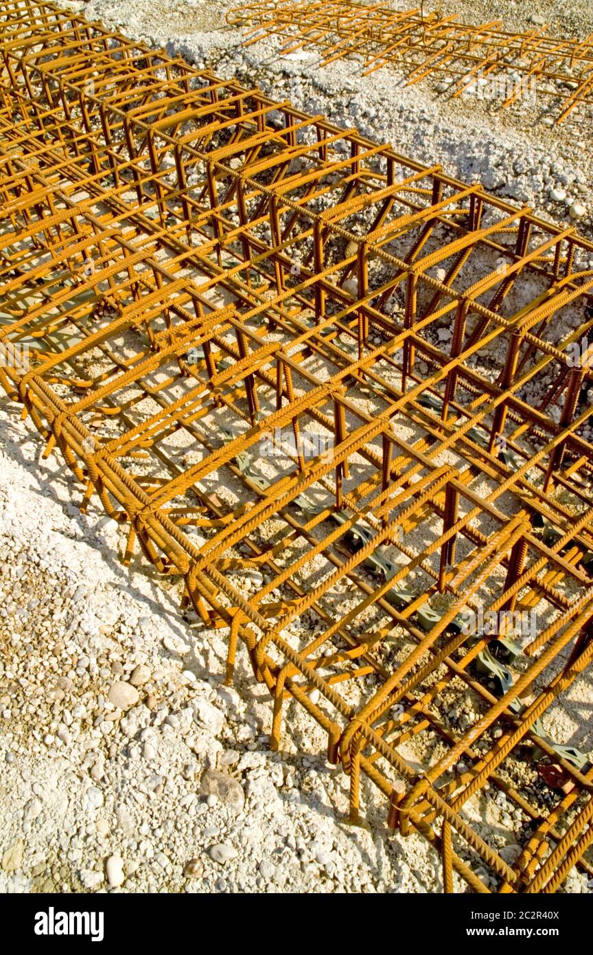 Concrete steel reinforcement. With space for copy Stock Photo Alamy