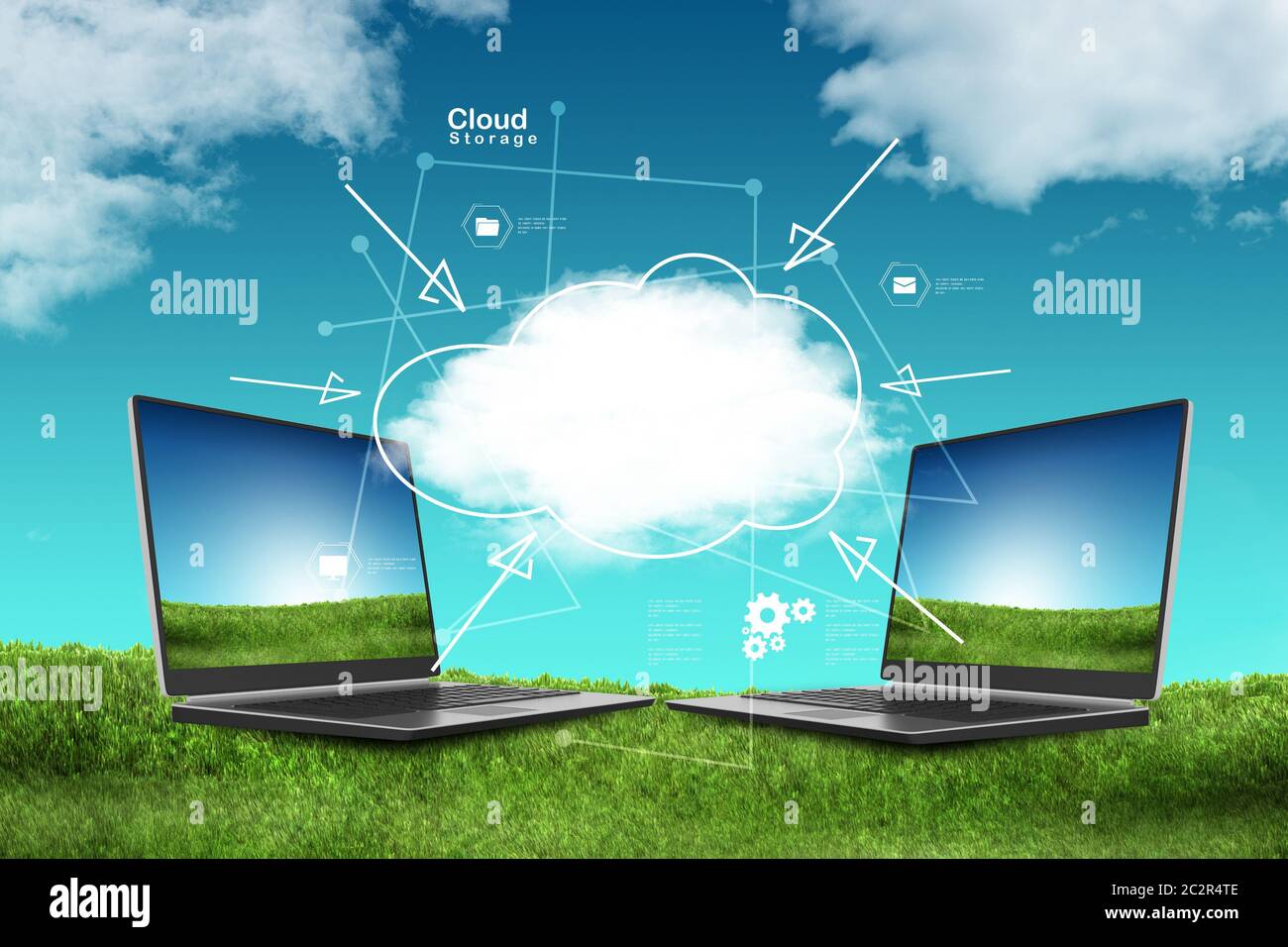 laptop and concept of cloud computing Stock Photo Alamy