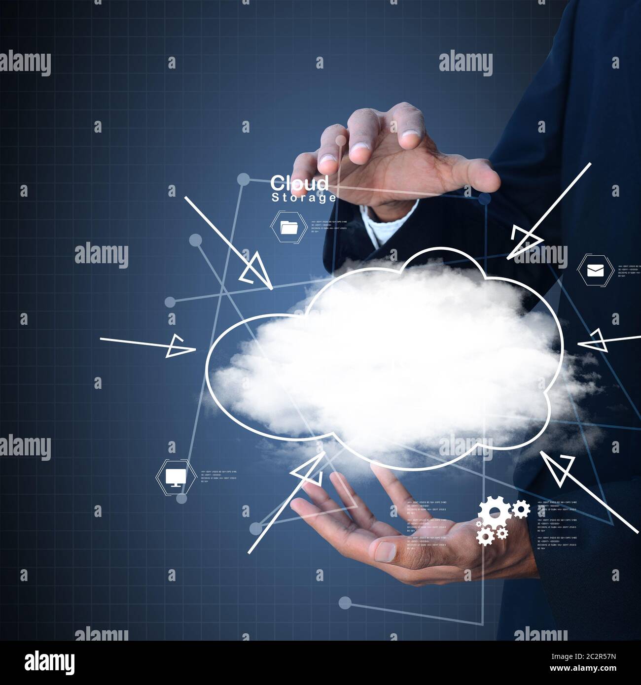 hands showing the cloud computing symbol Stock Photo
