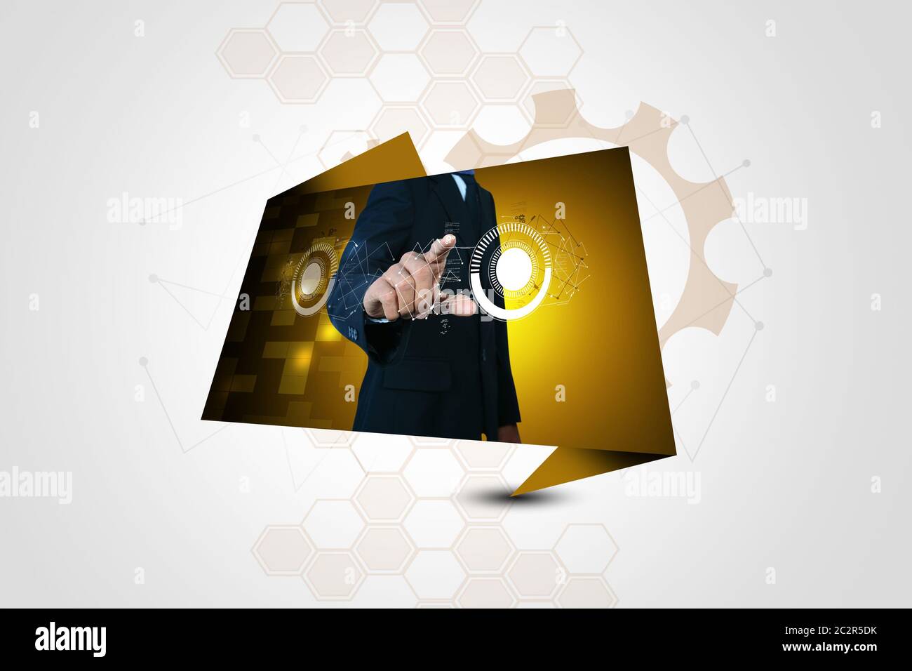 Futuristic touch screen display Stock Photo