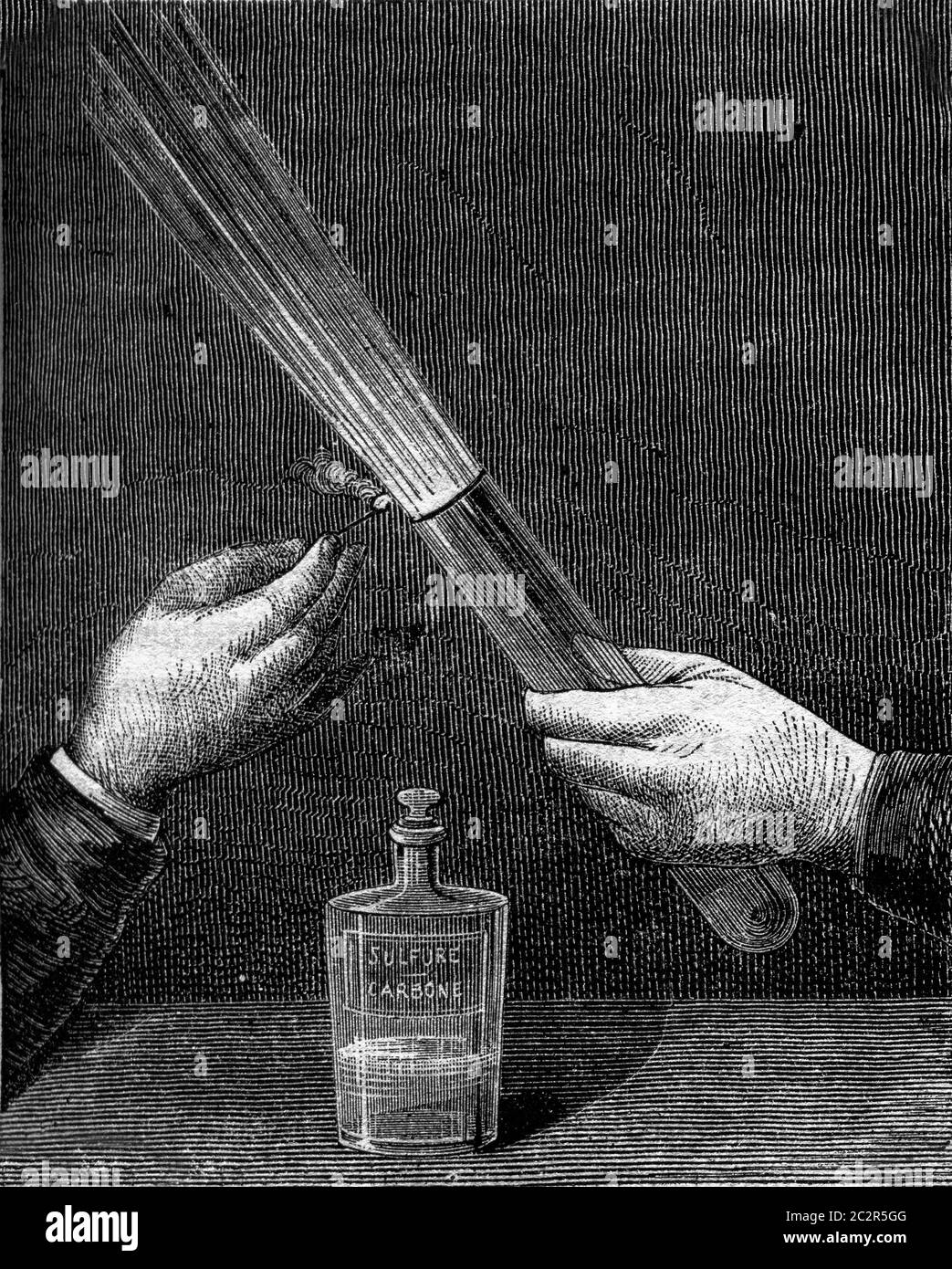 Flame produced by the mixture of nitrogen dioxide and carbon disulfide