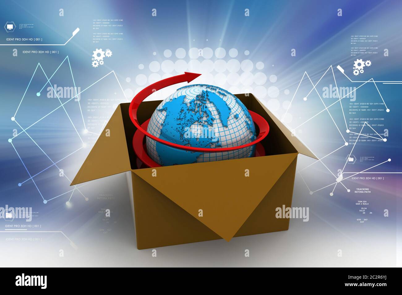 3d global business commerce concept Stock Photo