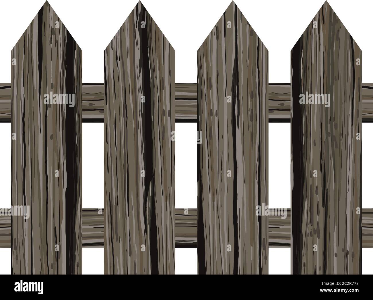 old Wooden Fence Stock Vector