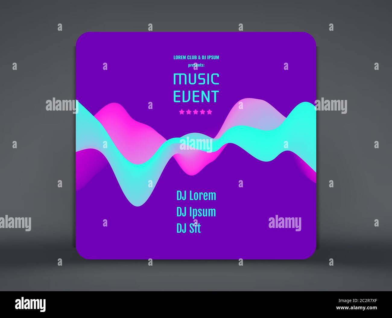 Music Event Flyer Or Banner Party Design With Place For Text 3d Wavy Background With Dynamic Effect Vector Illustration Stock Vector Image Art Alamy