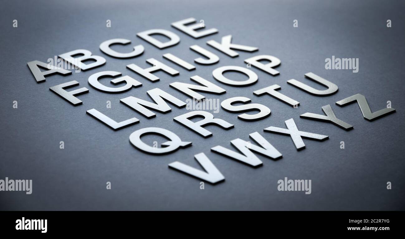 Alphabet made with solid letters. Education background symbol Stock ...
