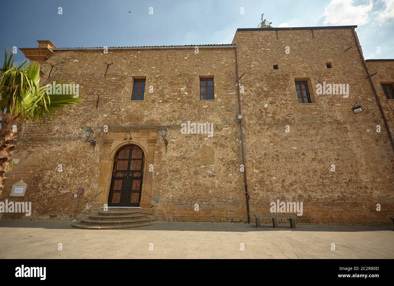 Wall of a historic building in the town of Butera in Sicily Stock Photo