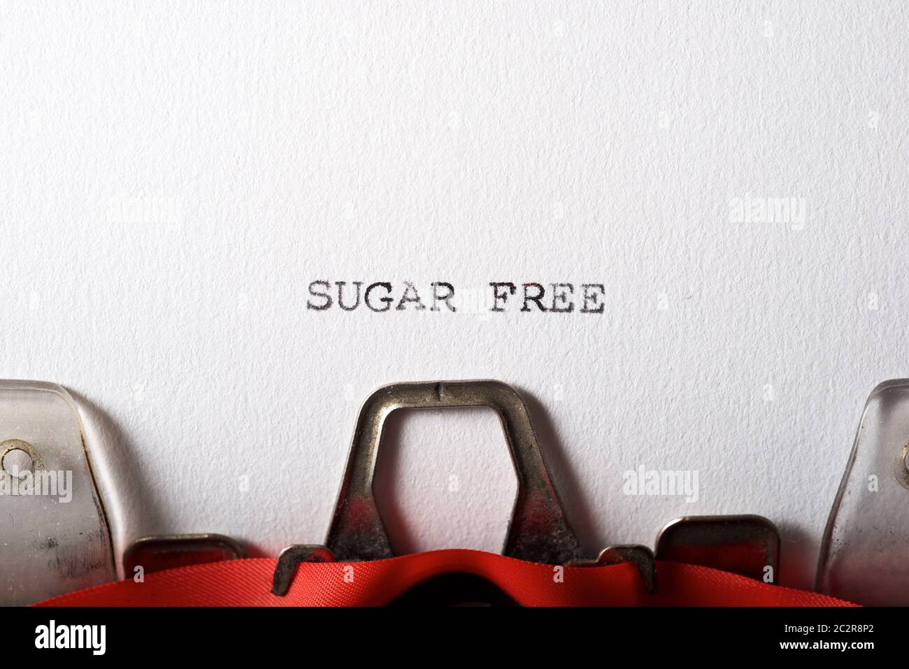 The sentence sugar free written with a typewriter Stock Photo Alamy