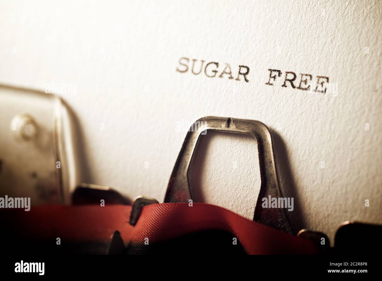 The sentence sugar free written with a typewriter Stock Photo Alamy