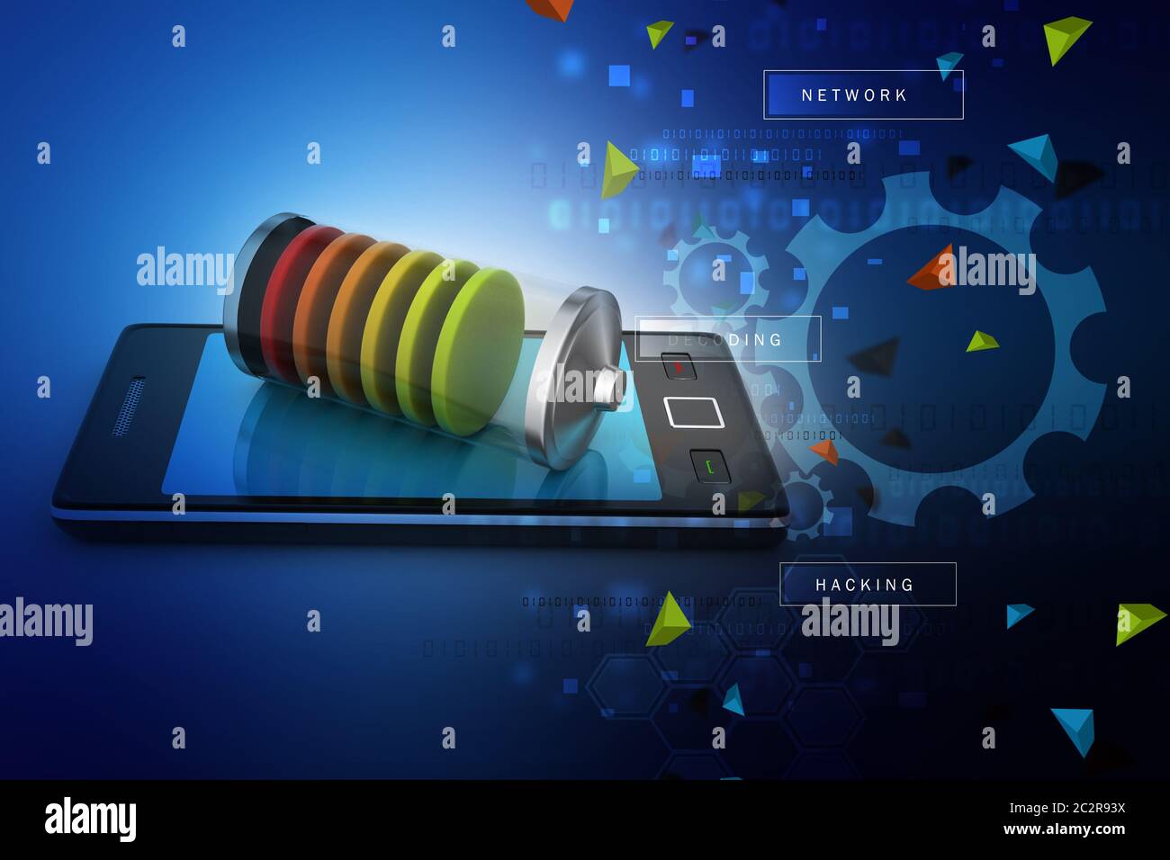 Smart phone charging with battery Stock Photo Alamy