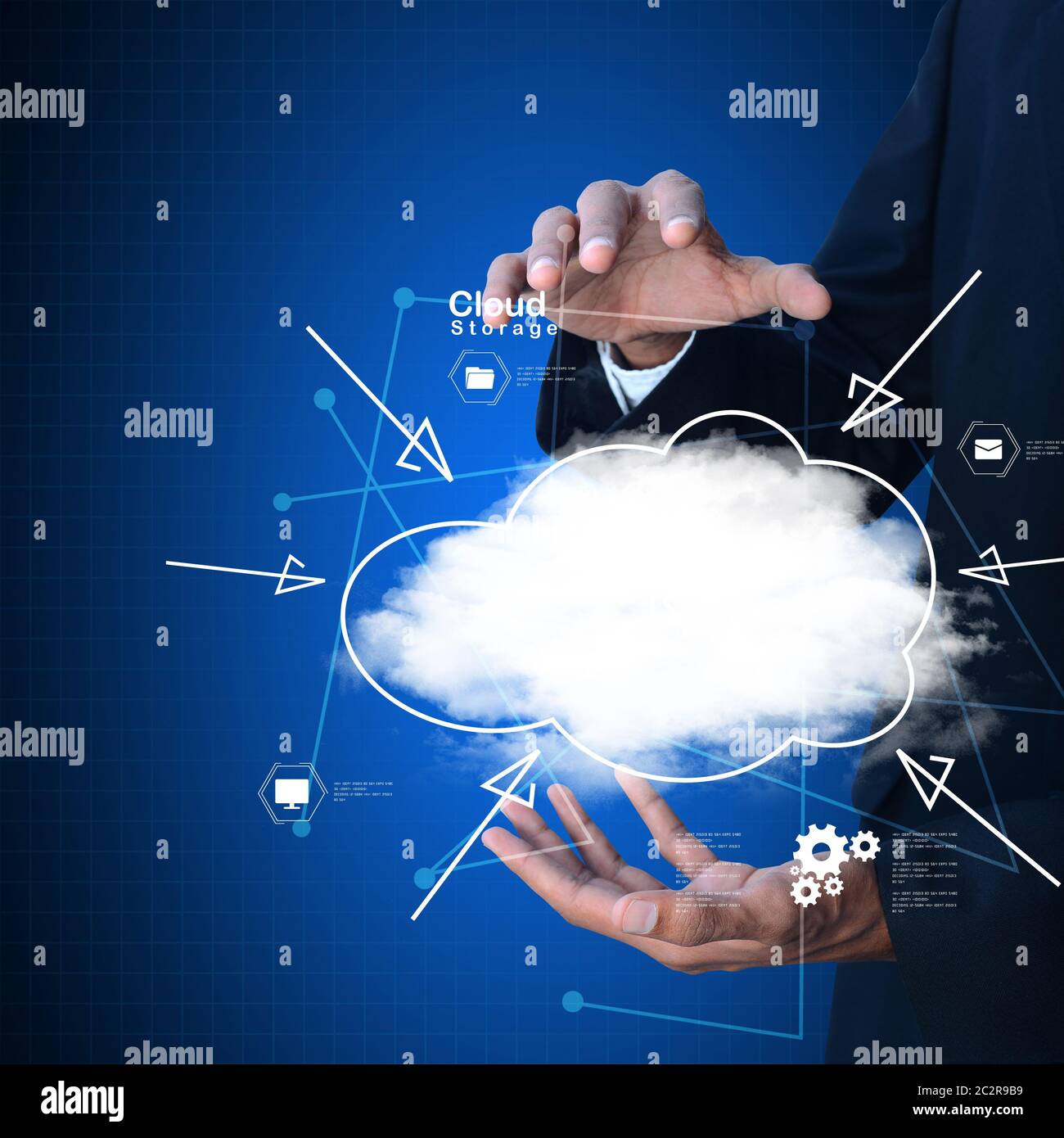 hands showing the cloud computing symbol Stock Photo