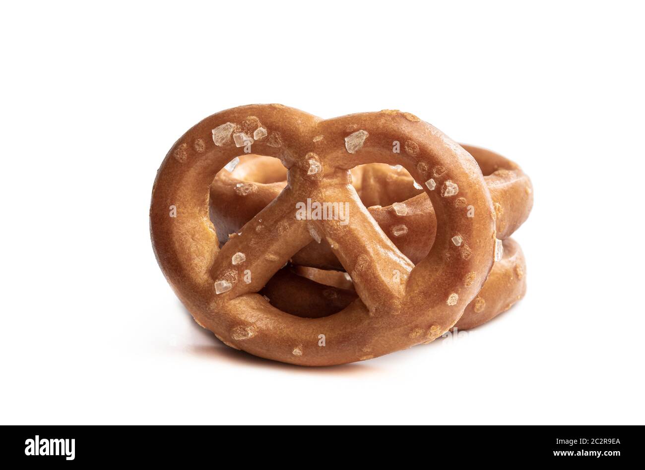 Salted  pretzels isolated on white background Stock Photo