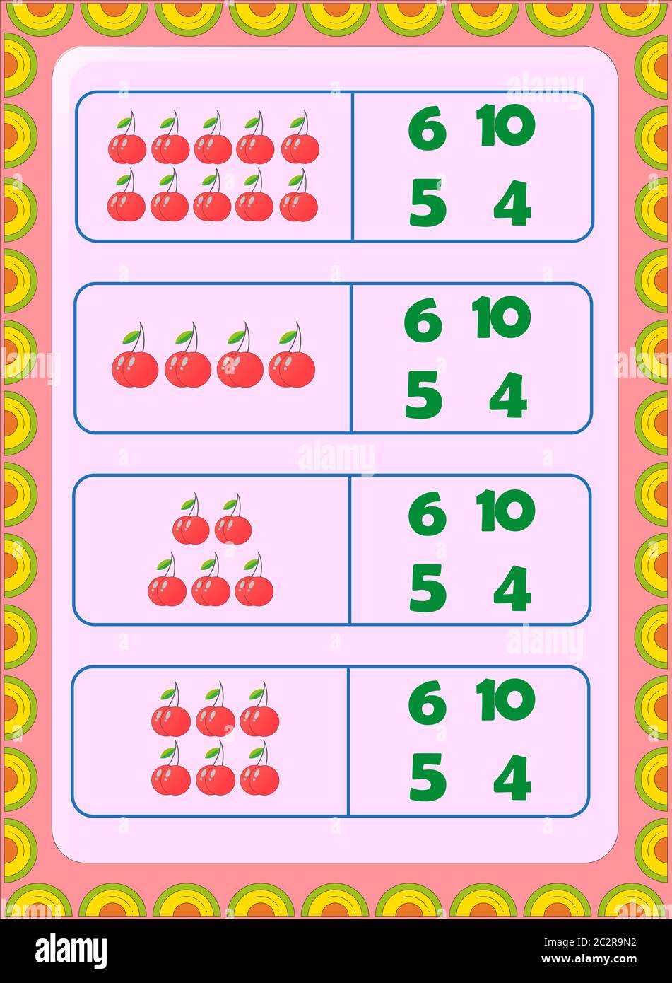 Preschool toddler math with cherry design Stock Vector Image & Art - Alamy