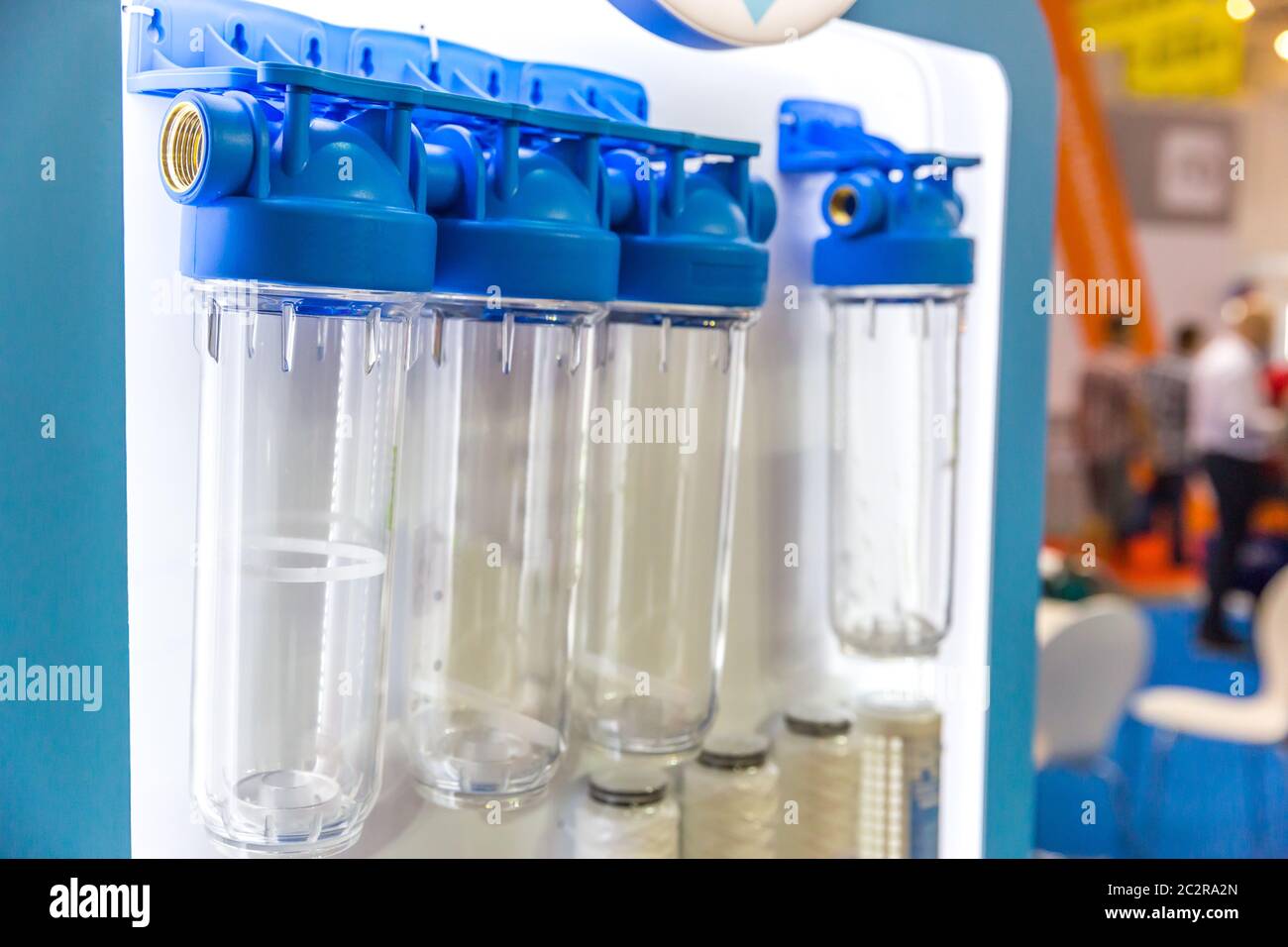 New empty water filter system bulbs, waterpurification, closeup Stock