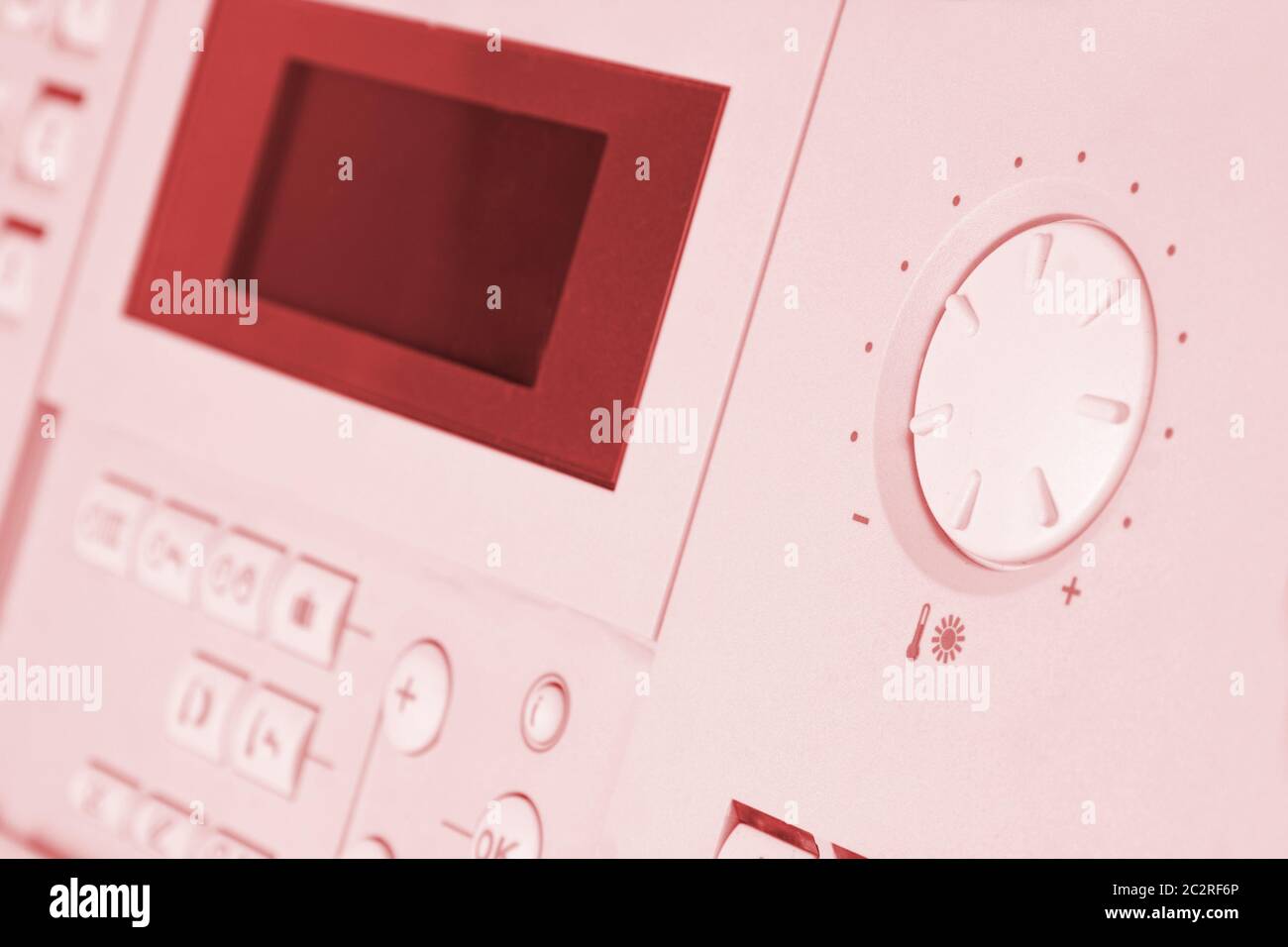 Control panel of gas boiler. Toned Stock Photo