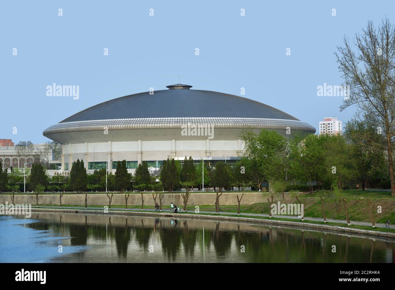 Modern Building Pyongyang North Korea, Pyongyang - April 29, 2019: View of the modern buildings ...