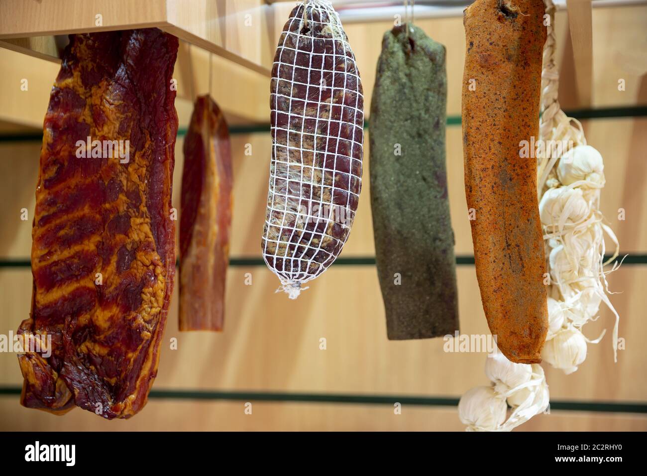 Dried different beef and pork jerky Stock Photo Alamy