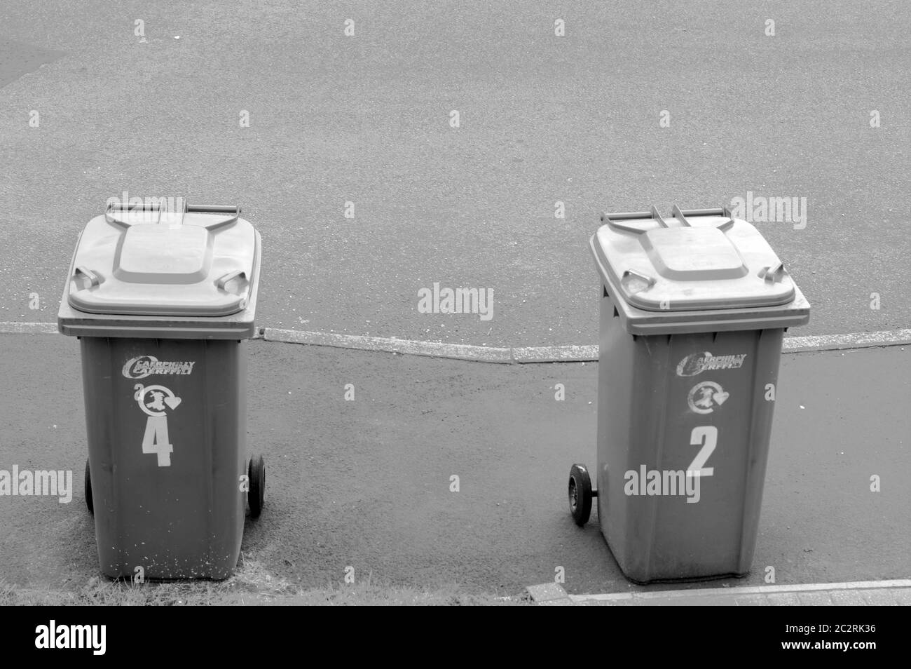 Rubbish Bin's 4 and 2 Stock Photo