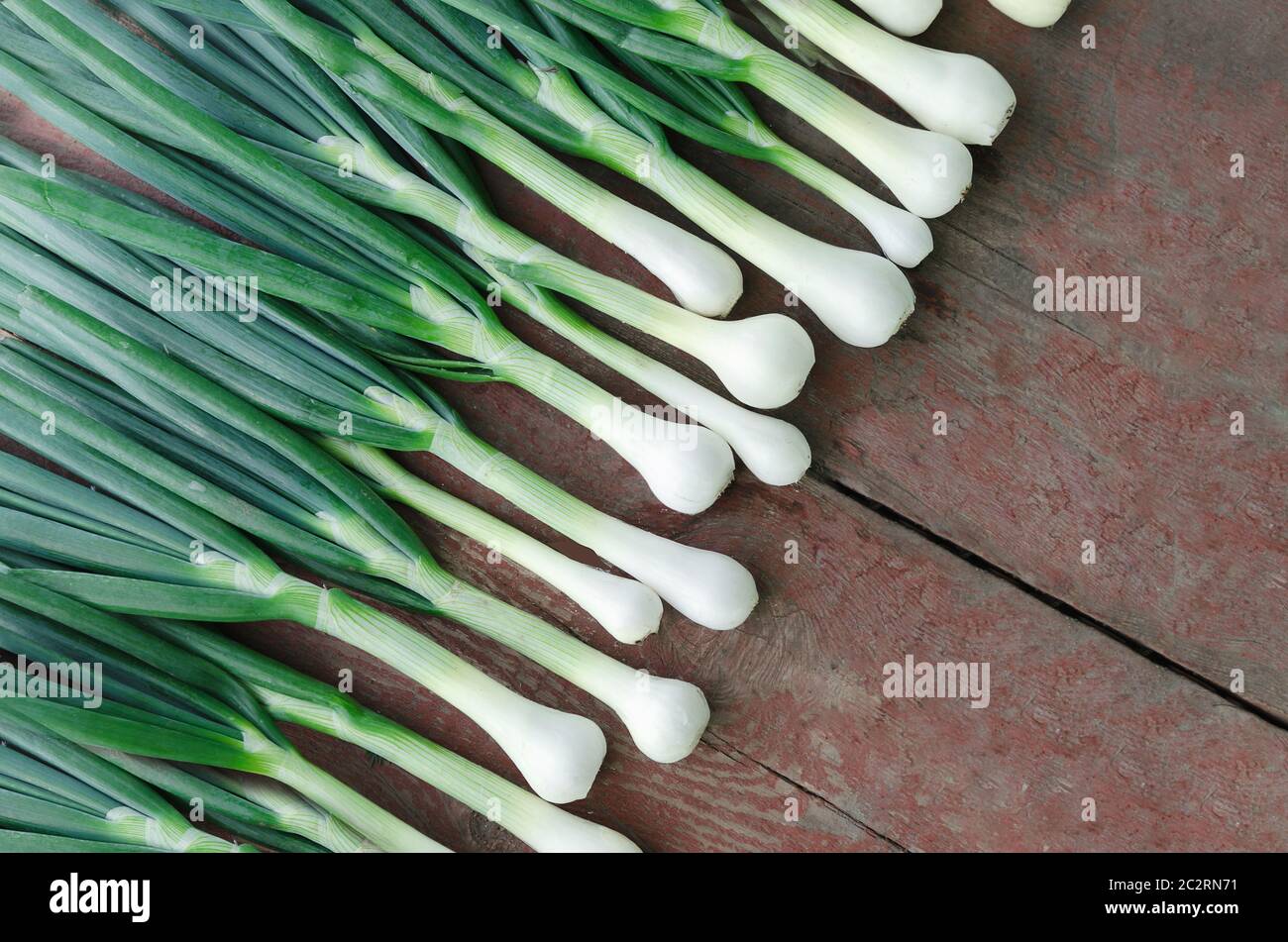 Spring onion on wood hi-res stock photography and images - Alamy