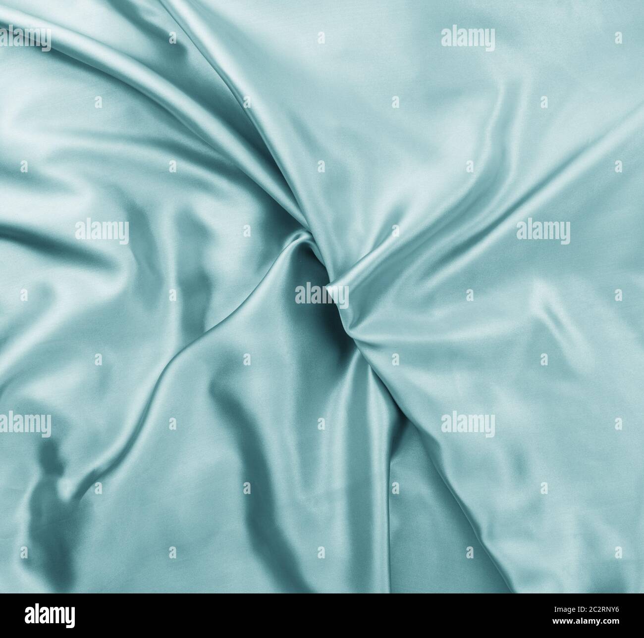 Beautiful elegant blue rumple satin fabric Stock Photo