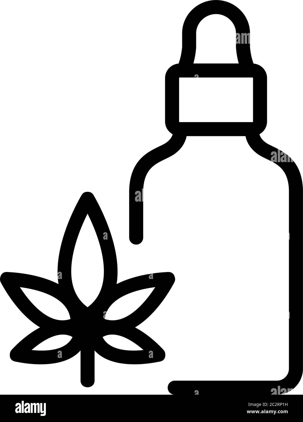 cannabis elixir bottle icon vector outline illustration Stock Vector