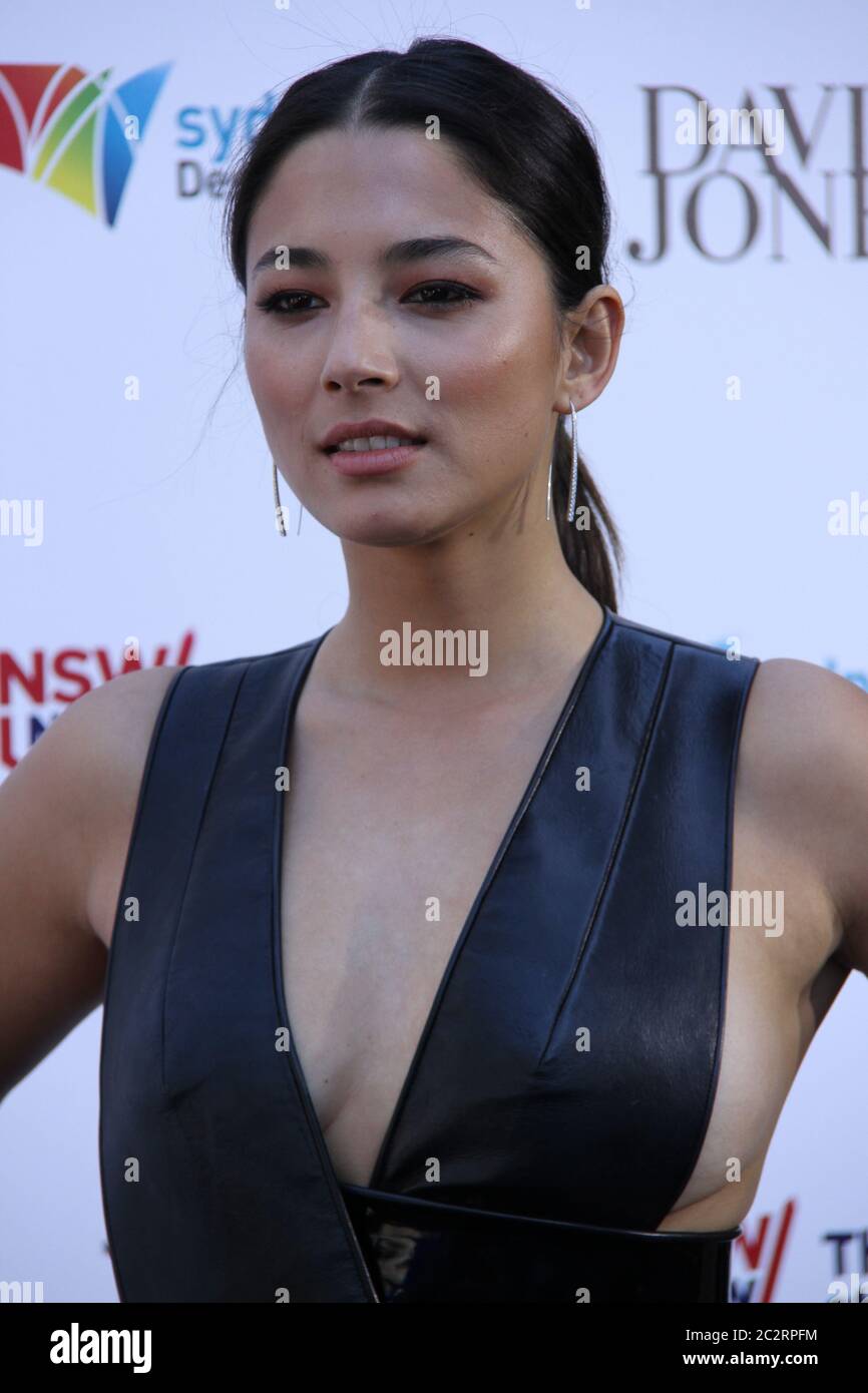 Australian model Jessica Gomes arrives on the ‘black carpet’ for the 27th Annual Australia Record Industry Association (ARIA) Awards. She was wearing Stock Photo
