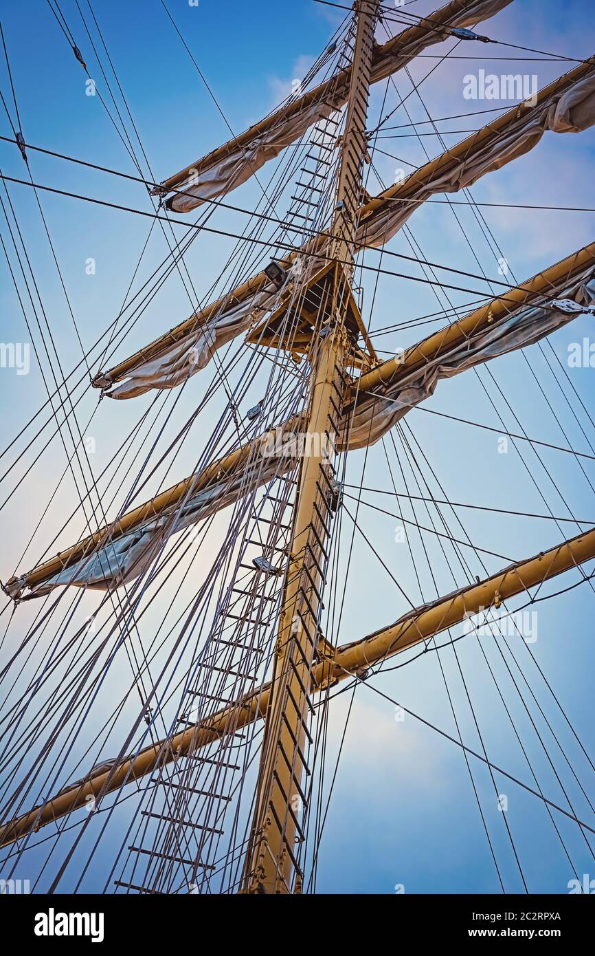Mast of Sailing Ship Stock Photo Alamy
