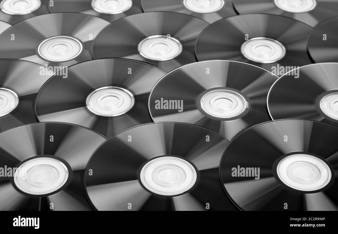Closeup background of computer disks Stock Photo