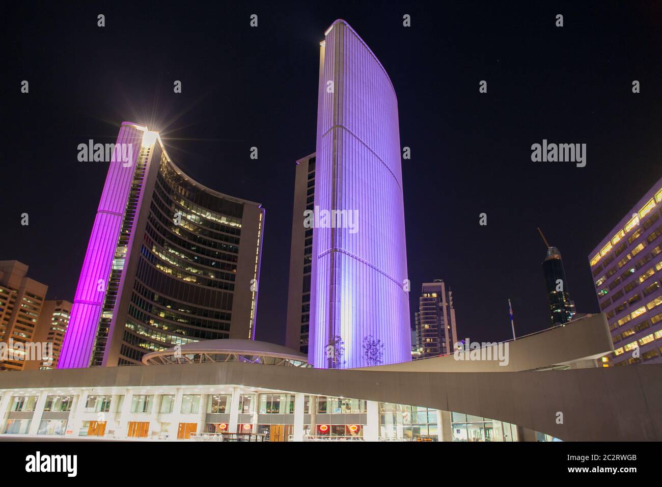 Night view of the New City Hall of Toronto, Ontario, Canada Stock Photo