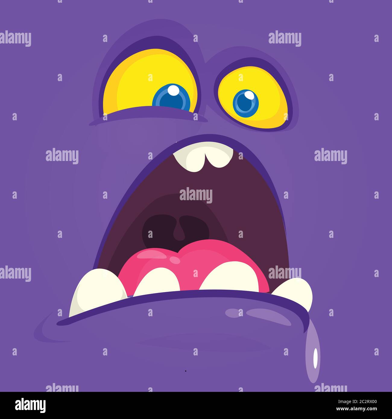 Cute cartoon monster illustration waving hand. Halloween illustration Stock Vector