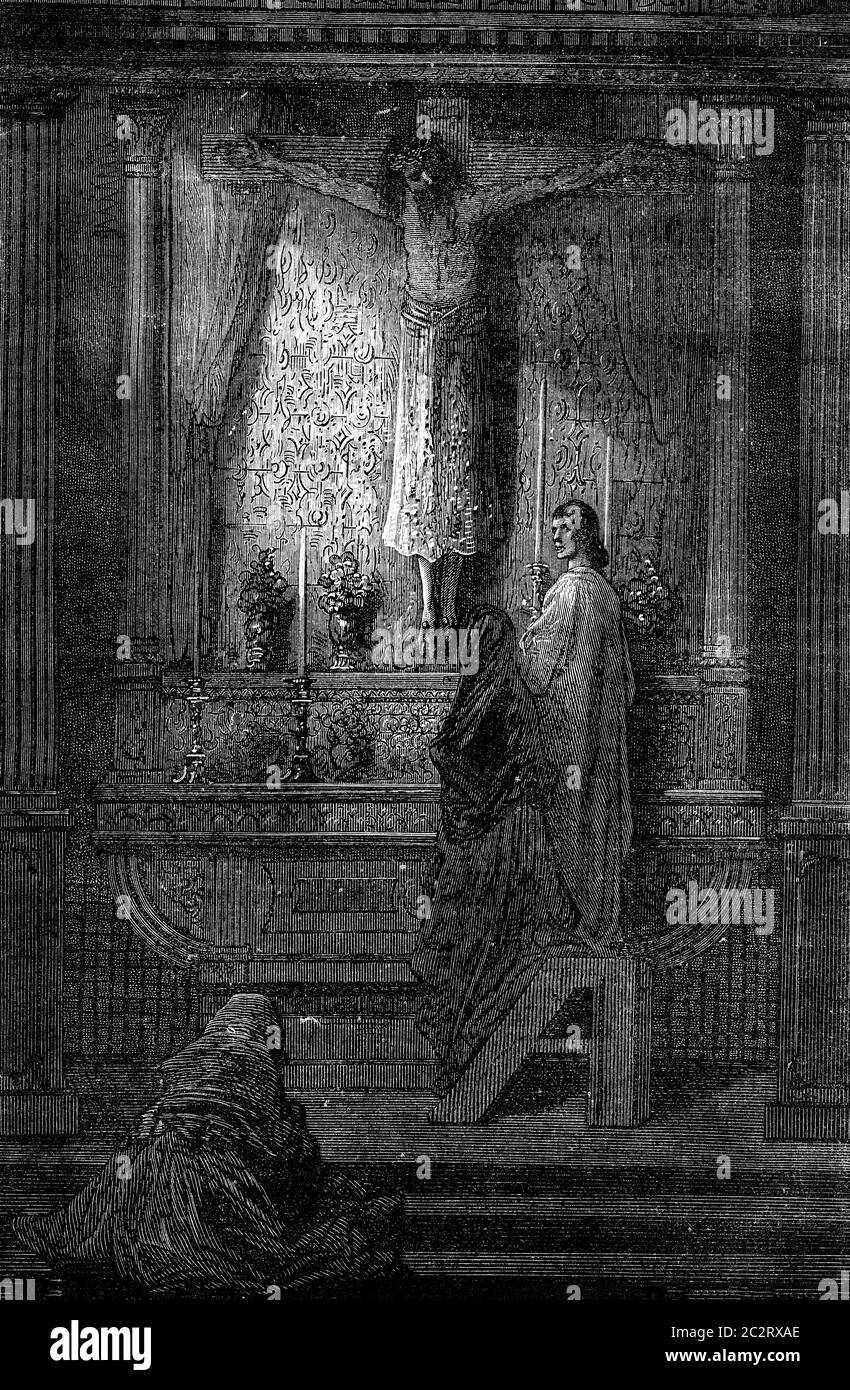 Santo Cristo (Burgos Cathedral), vintage engraved illustration. Le Tour du Monde, Travel Journal, (1872). Stock Photo
