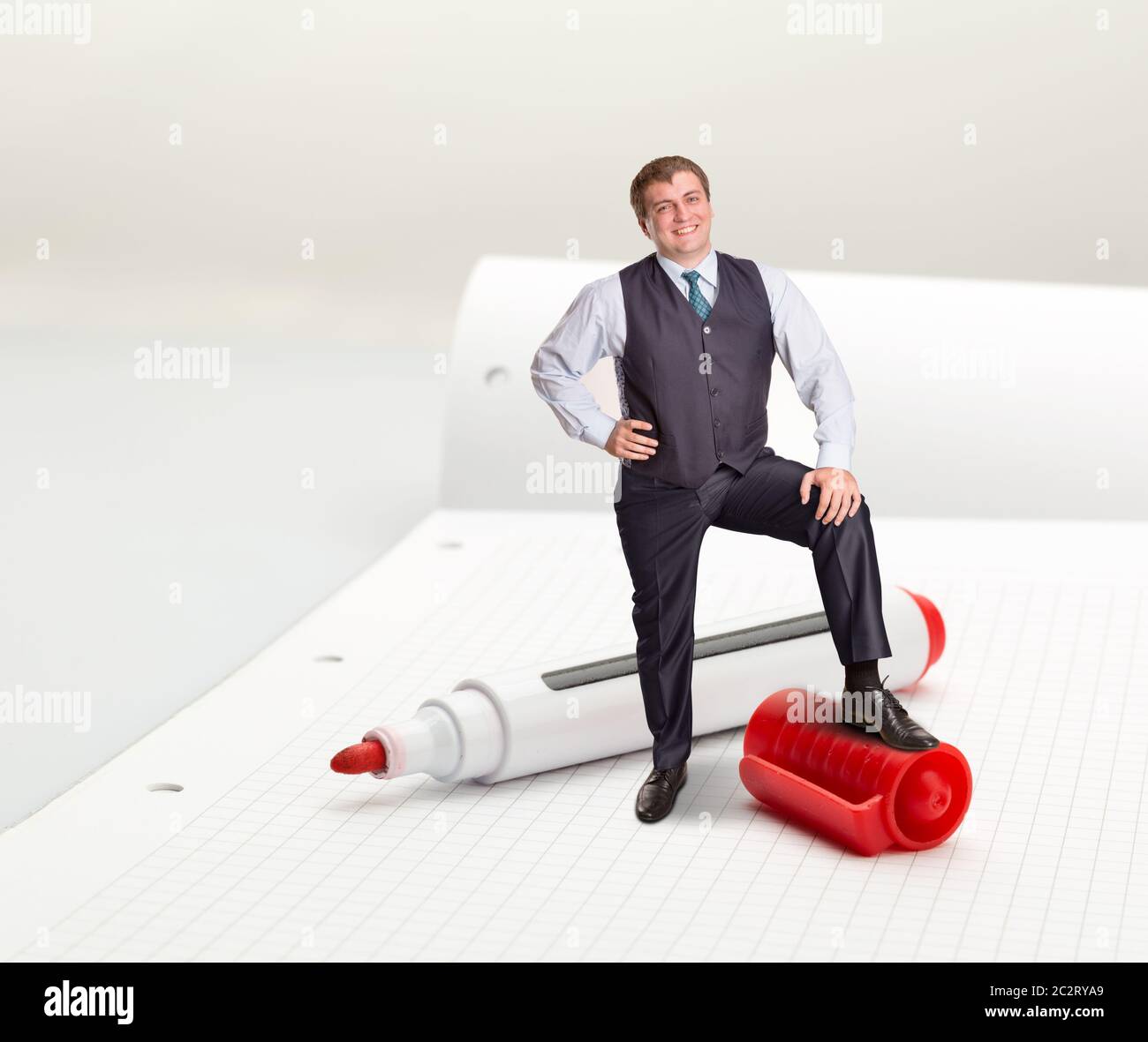 A man standing on high-lighter Stock Photo