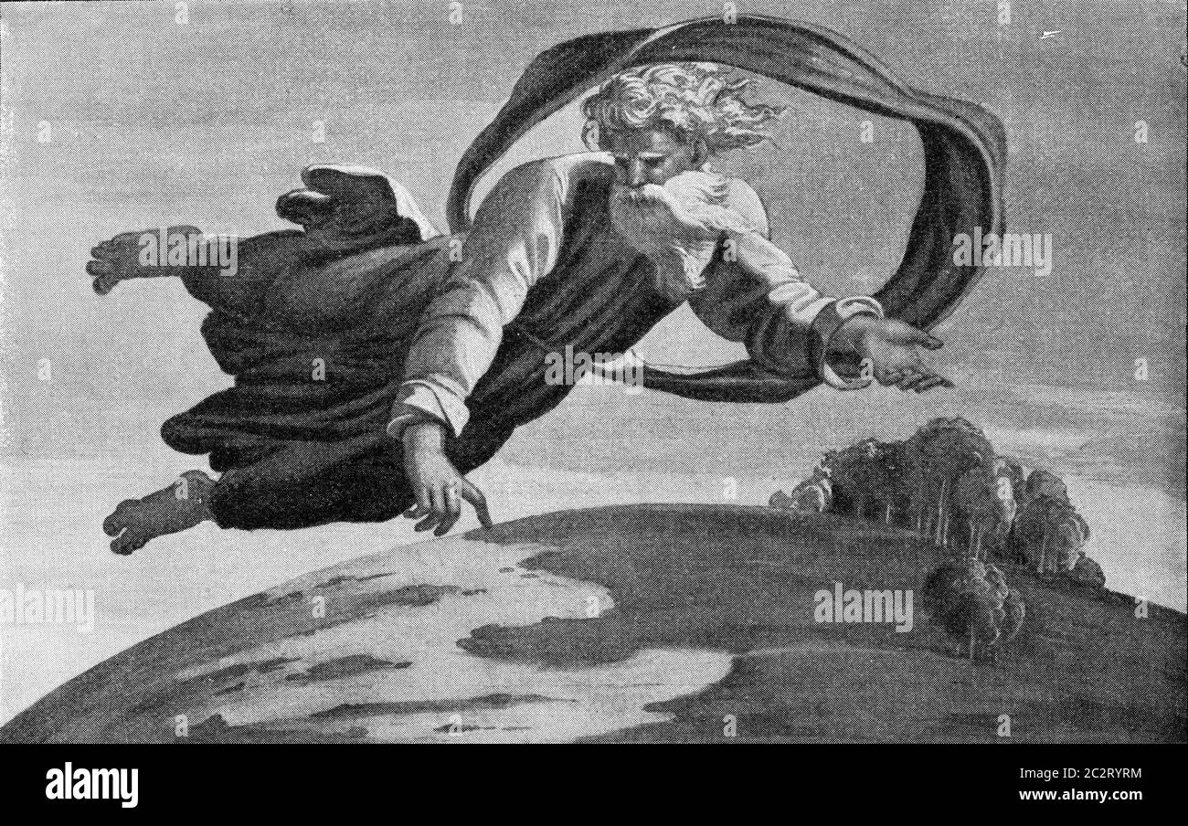 God heaven engraving Black and White Stock Photos & Images - Alamy