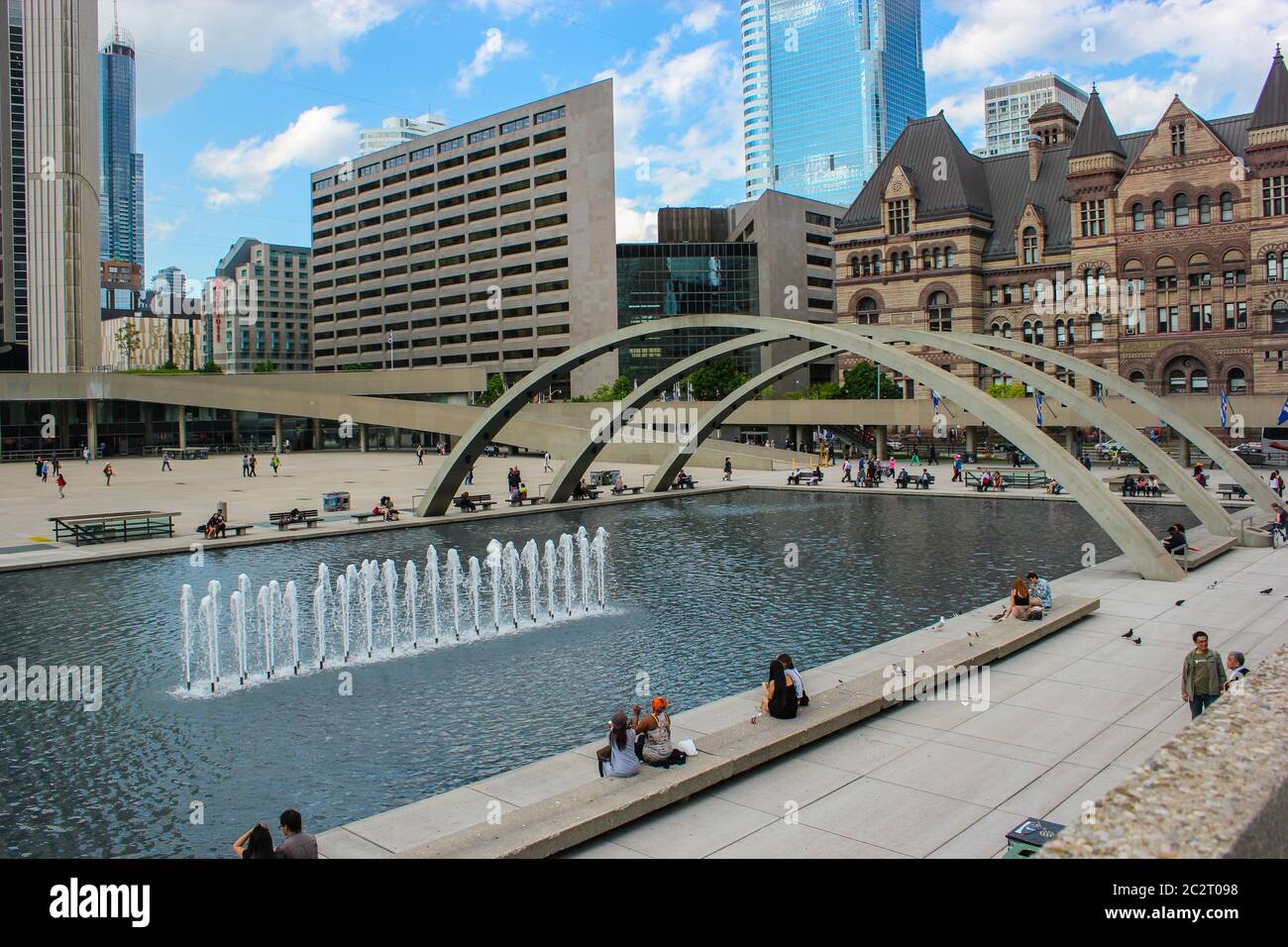 The fountain in front of the new City Hall in Toronto, Ontario, Canada Stock Photo