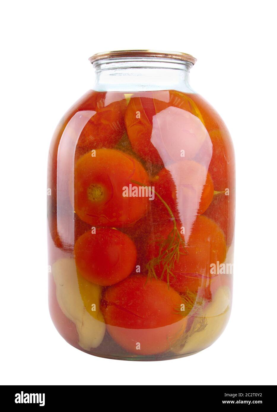 Canned tomatoes in glass jars isolated on white Stock Photo Alamy