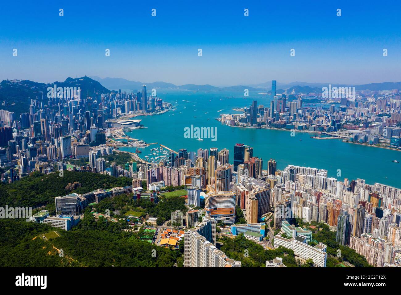Hong kong harbour 2019 aerial hi-res stock photography and images - Alamy