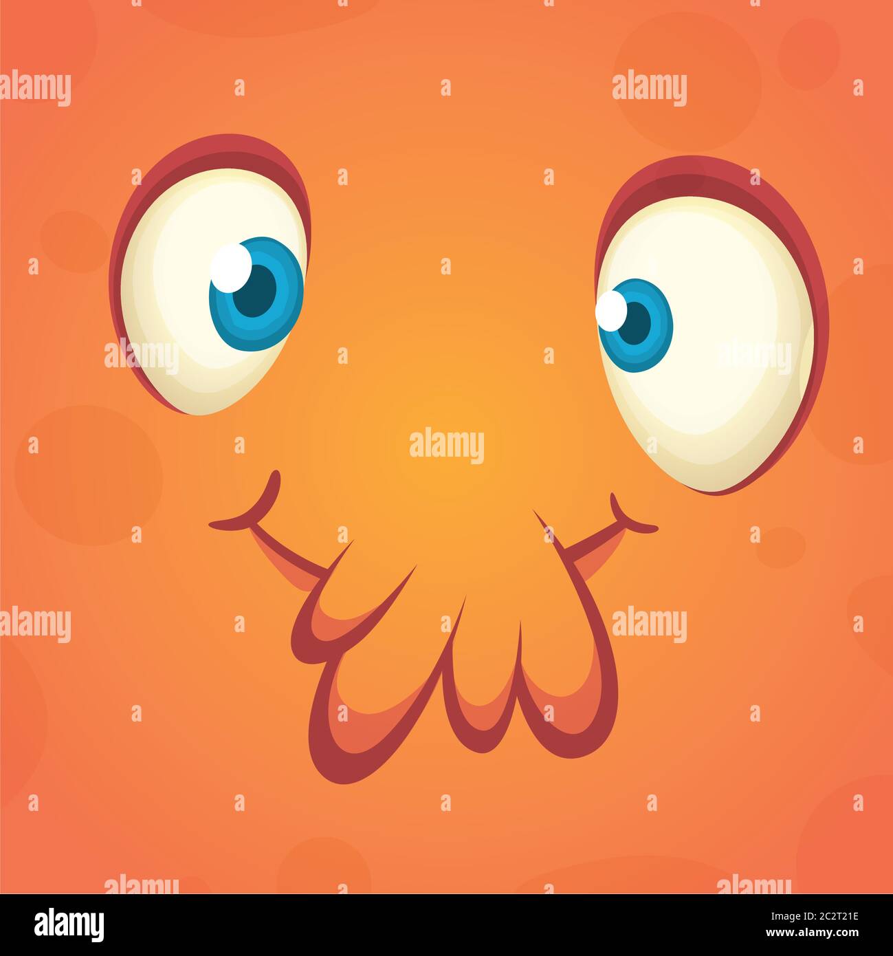 Cartoon monster face expression. Vector Halloween monster square avatar ...