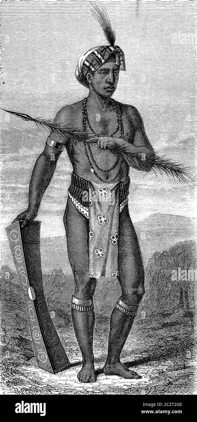 Native Manado (sulawesi), vintage engraved illustration. Le Tour du Monde, Travel Journal, (1872). Stock Photo
