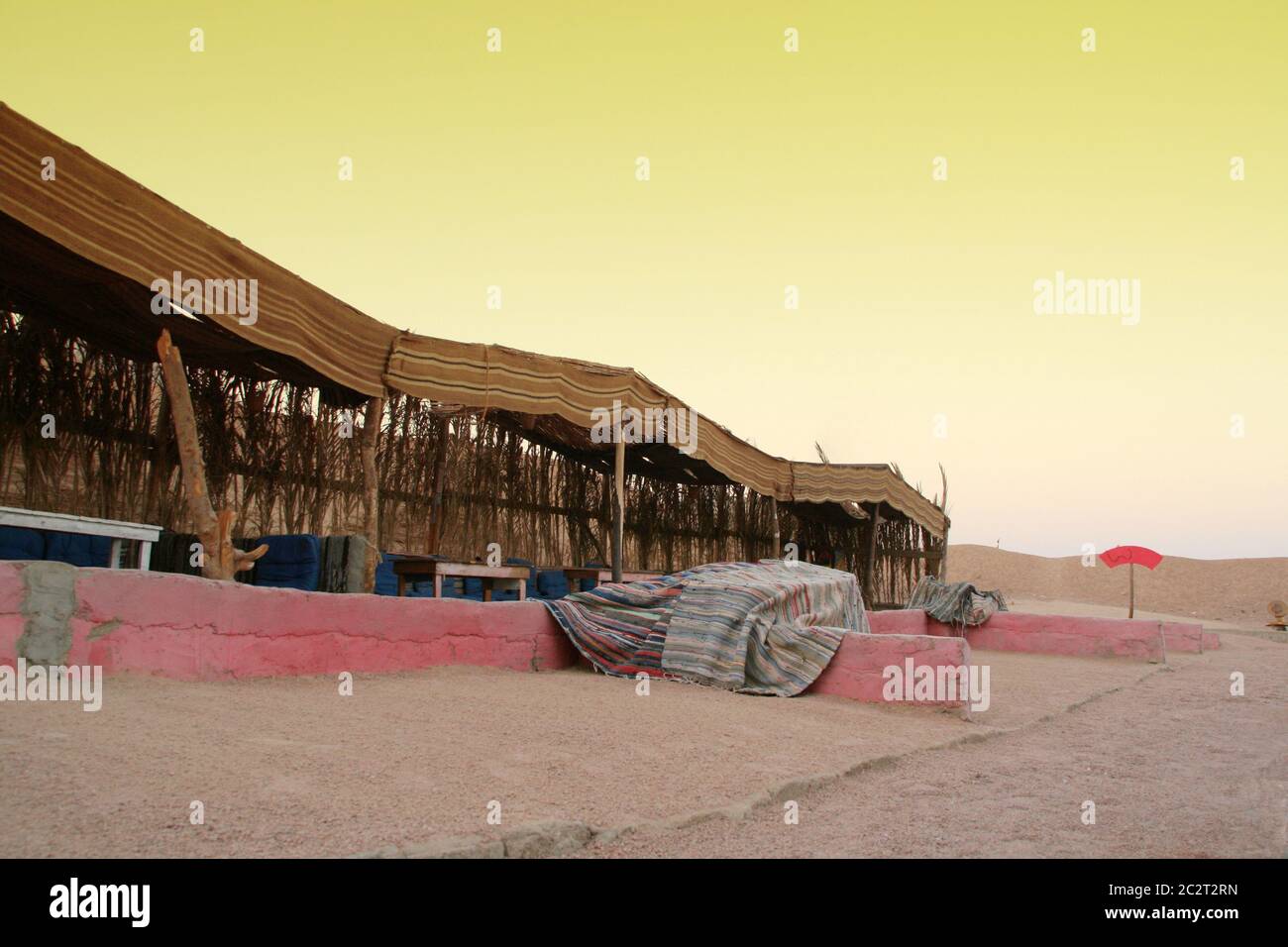 Bedouin house in African desert Stock Photo