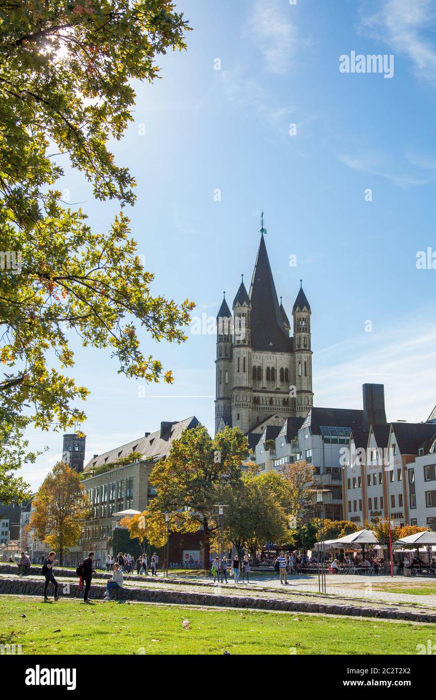 St. Martin's Church . Germany, Cologne. City attraction. 12.08.2018 Stock Photo