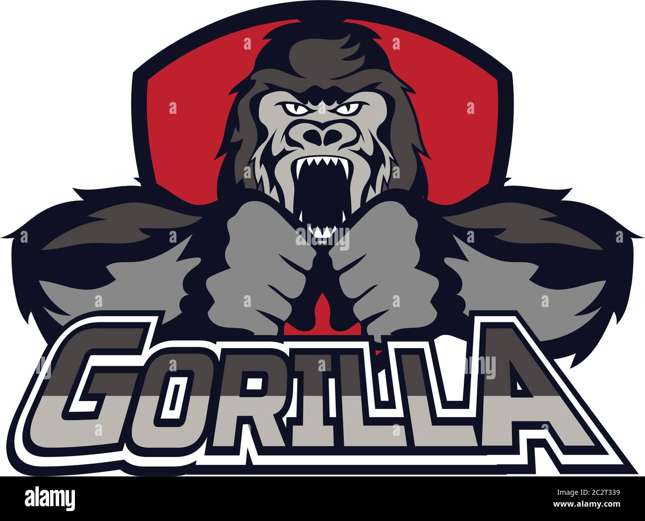 gorilla logo on white background, vector illustration Stock Vector