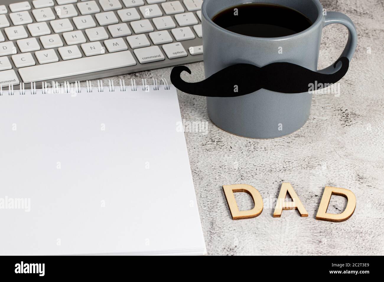 Father's Day celebration theme with DAD letters and a cup of coffee ...
