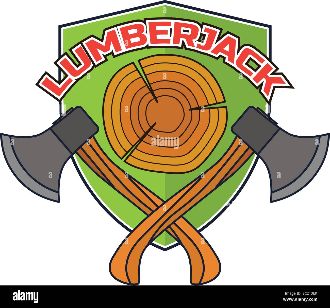 lumberjack logo for carpenter concept, vector illustration Stock Vector