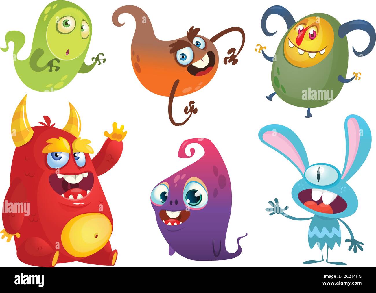 Funny cartoon monsters set. Halloween design Stock Vector Image & Art