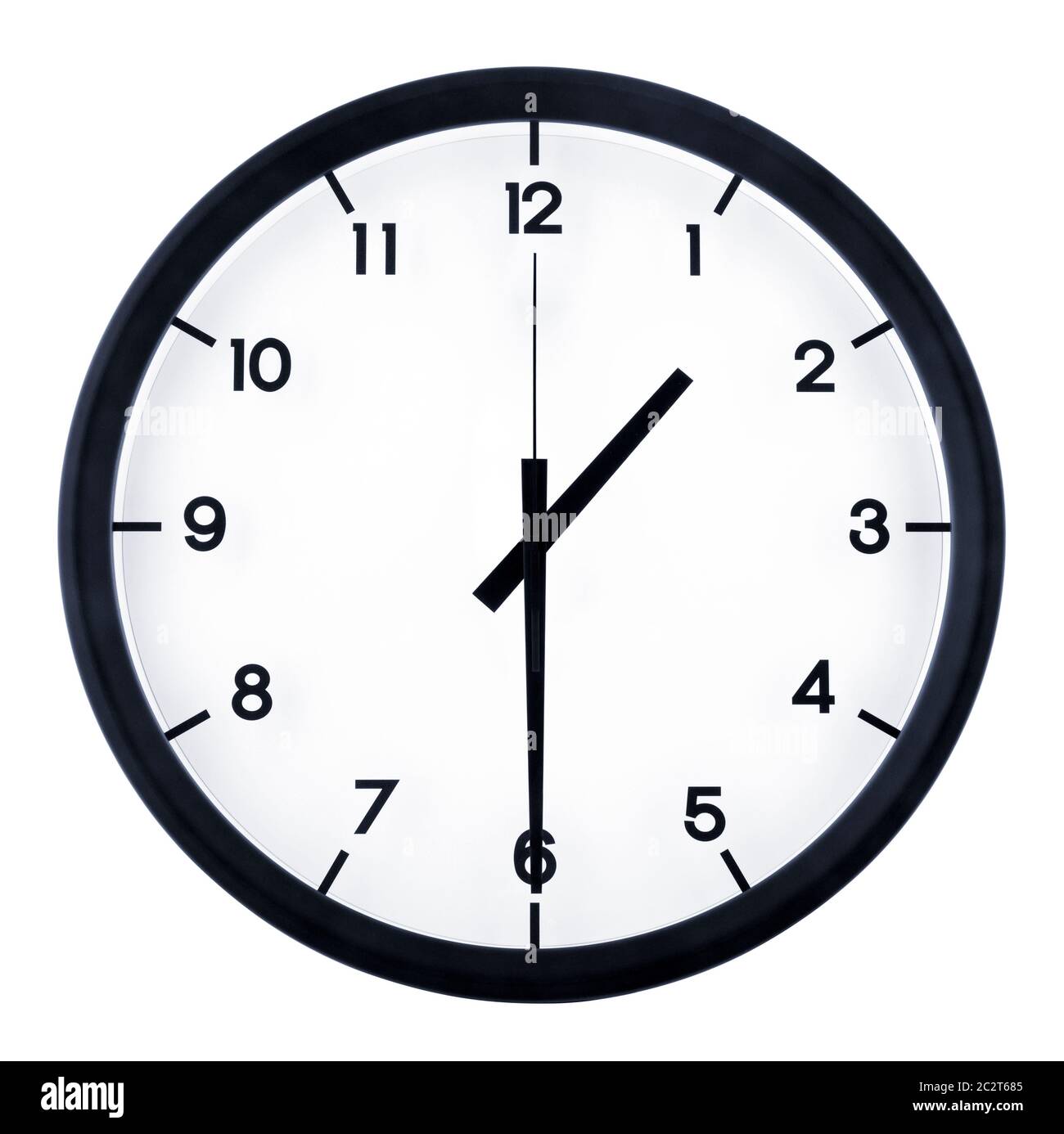 Classic analog clock pointing at 8 o'clock, isolated on white